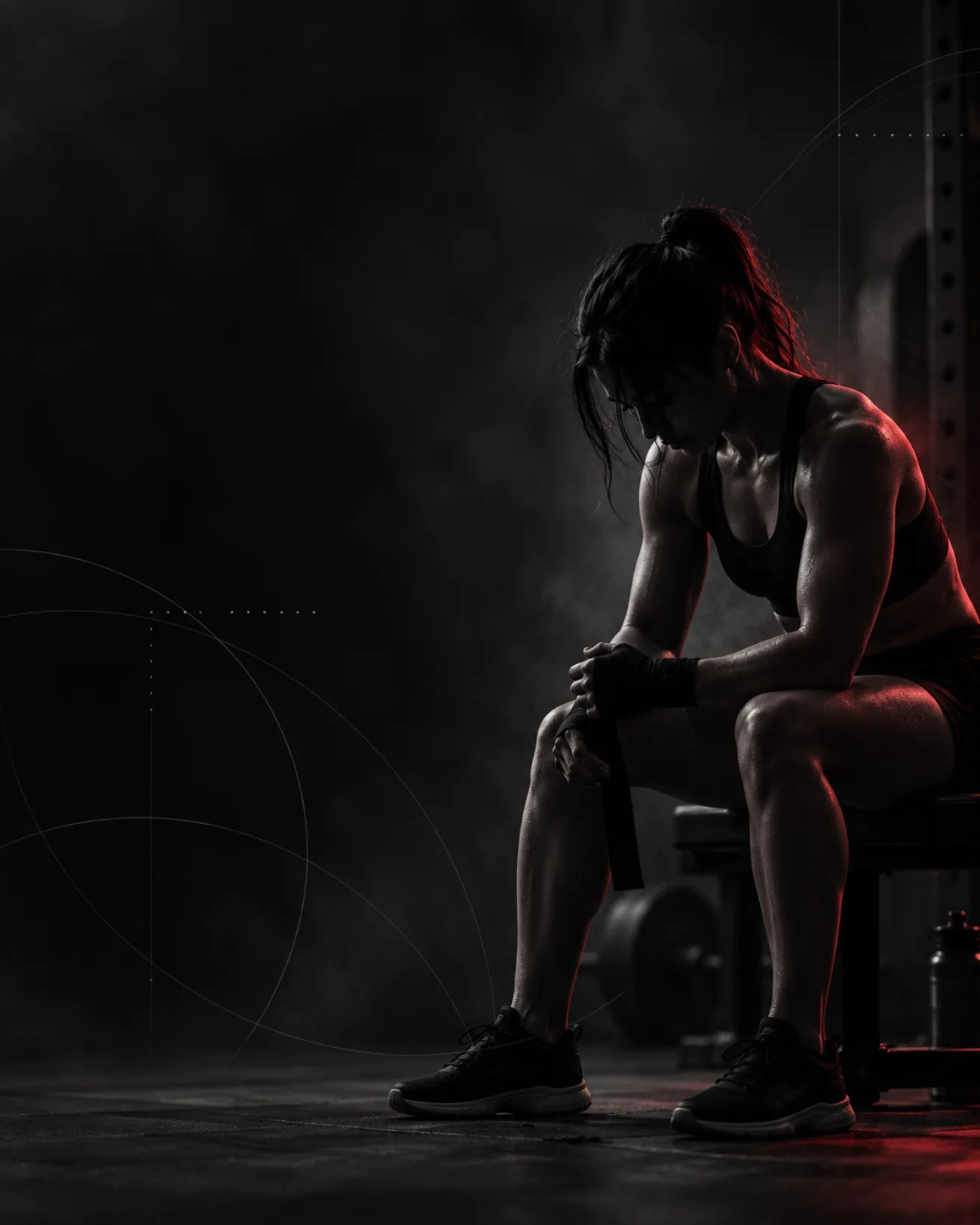 Member gym beristirahat di bench sebelum melanjutkan latihan