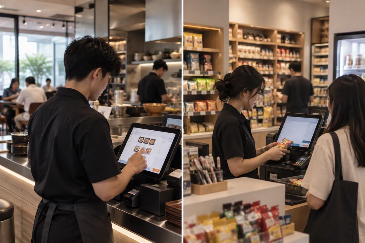 Restaurant & Retail POS dashboard and cashier screens